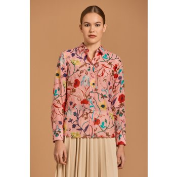 Gant D2. Reg Wild floral Cot silk shirt růžová