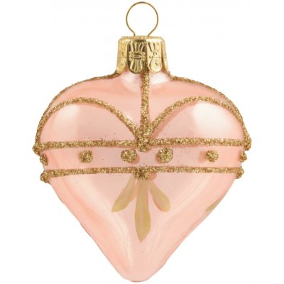 Bella Rose Skleněná vánoční ozdoba Srdce Růžová Lesk, růžová barva, sklo – Hledejceny.cz