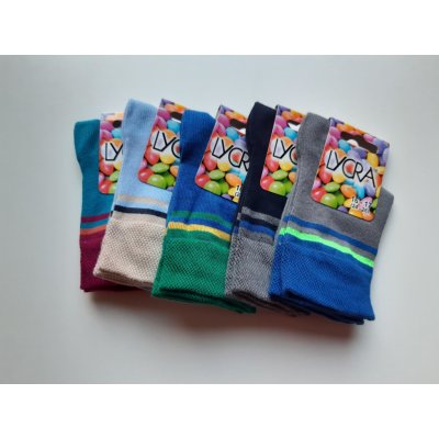 Ponožky proužek SET 5ks Modrá – Zboží Dáma