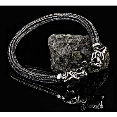 Drakkaria FENRIR vlk náramek viking knit stříbro jemný P24087