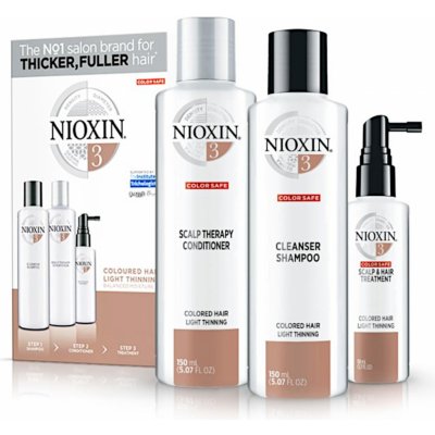 Nioxin System 3 Cleanser Shampoo 150 ml + Nioxin System 3 Scalp Therapy Revitalizing Conditioner 150 ml + Nioxin System 3 Scalp & Hair Treatment 50 ml dárková sada – Zbozi.Blesk.cz