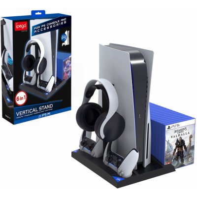 iPega P5S028 All-in-one Nabíjecí Stojan s Chlazením pro PS5, PS5 Slim Black – Zboží Živě