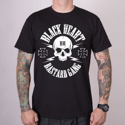 Pánské triko black Heart BASTARD GANG SKULL černá – Hledejceny.cz