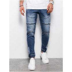 Ombre Clothing Modré pánské slim fit džíny