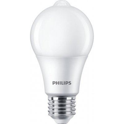 Philips LED žárovka LED E27 A60 8W = 60W 806lm 2700K Teplá bílá 280° čidlo pohybu PHLED7705 – Hledejceny.cz