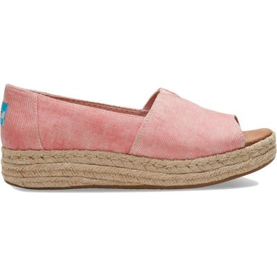 Toms ALPARGATA OPEN TOE PLATFORM růžová