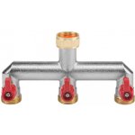 Bradas Rozdělovač na kohoutek vnitřní závit 3/4", 3-cestný vnější závit 3/4" s ventily BR-BR-3134 – Sleviste.cz
