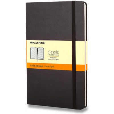 Moleskine Zápisník tvrdé desky A5 linkovaný černý – Zboží Dáma