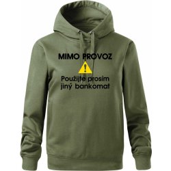 Mimo provoz použijte jiný bankomat Oversized mikina dámská Moon kratší + širší Khaki