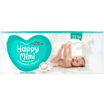 Happy Mimi dětské vlhčené ubrousky D-Panthenol+Vitamin E 30 ks od 32 Kč -  Heureka.cz