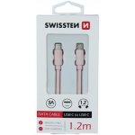 Swissten 71527205 USB-C/USB-C, 1,2m, růžovo-zlatý – Zboží Mobilmania