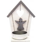 DECOLED Dřevěný svícen chaloupka s andělem 10,5x5 cm – Hledejceny.cz