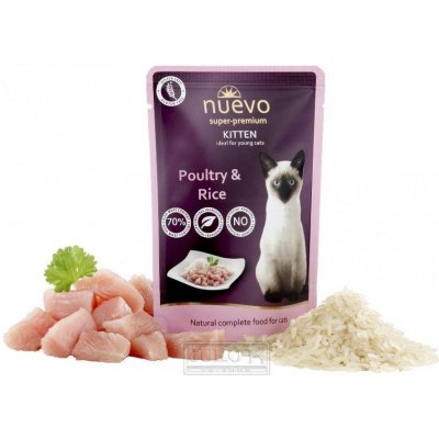 Nuevo CAT pouch Kitten POULTRY with RICE 16 x 85 g
