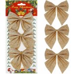 SPRINGOS Vánoční mašle 11x11cm zlaté sada 3ks, vánoční dekorace CA1293-XG – Hledejceny.cz