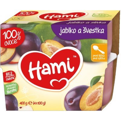 Hami Jablko a švestka první lžička 4 x 100 g – Zboží Mobilmania