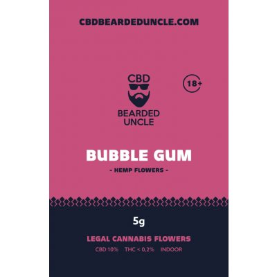 Bearded uncle bubble gum indoor CBD 10% a THC 0,2% 5 g – Sleviste.cz