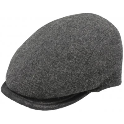 Fiebig Headwear since 1903 Bekovka ze shetlandské vlny s koženým kšiltem šedá – Hledejceny.cz