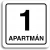 Piktogram Accept Piktogram "1 apartmán" (80 × 80 mm) (bílá tabulka - černý tisk)