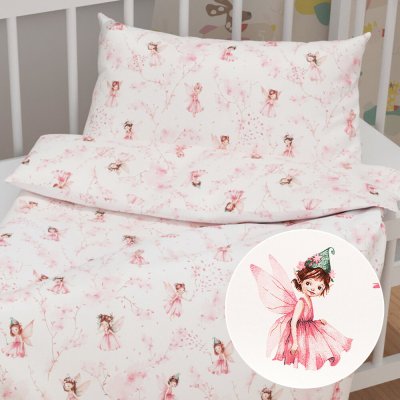 Biante dětské povlečení Sandra SA 684 Růžové víly na bílém 90 x 130 cm 40 x 60 cm – Zboží Mobilmania