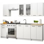 DobreSny Kuchňská linka Olivia V720 2,4 m s vitrínou bílá – Hledejceny.cz
