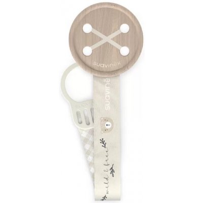 Suavinex klip na dudlík se stuhou Wild & Free krémová – Zboží Dáma