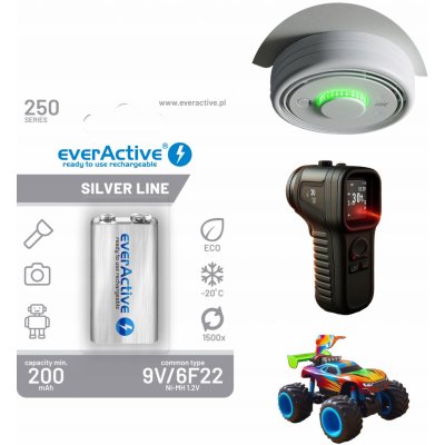 EverActive Silver Line 9V 250 mAh 1ks EVHRL22-250 – Zboží Mobilmania