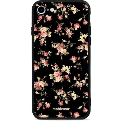 Pouzdro Mobiwear Glossy Apple iPhone SE 2020 - G039G - Květy na černé – Zboží Mobilmania