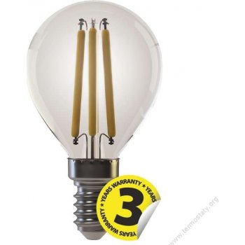 Emos LED žárovka Filament Mini Globe 4W E14 Teplá bílá