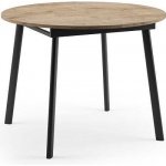 GRAINZlatá Kulatý jídelní stůl 100 cm Jugi - dřevo, kov, loft - Loftový stůl Obývací pokoj - dub Lancelot