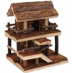 Small Animal Domek dvoupatrový dřevěný s kůrou 17 x 15 x 20 cm – Sleviste.cz