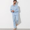 Pánské pyžamo Blancheporte pánské pyžamo dlouhé propínací s potiskem nebesky modré