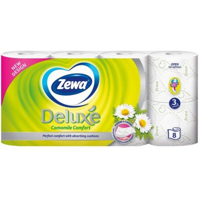 Zewa Deluxe Aqua Tube Camomile 3-vrstvý 8 ks – Zboží Mobilmania