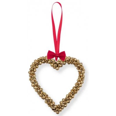 Kovová vánoční dekorace srdce Bell Gold Green Gate – Sleviste.cz