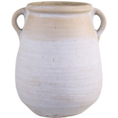 Šedo-béžová antik váza s oušky French Unique M - 27*25*31cm - Chic Antique – Hledejceny.cz