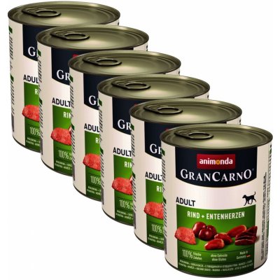 Animonda Gran Carno Original Adult hovězí & kachní srdce 6 x 0,8 kg – Zbozi.Blesk.cz