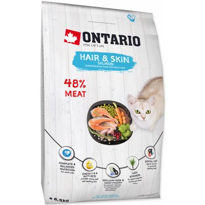 Ontario Cat Hair & Skin Salmon 6,5 kg – Zboží Mobilmania