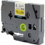 Kompatibilní páska s Brother TZ-S611/TZe-S611, 6mm x 8m,extr.adh. černý tisk/žlutý podklad – Zboží Živě