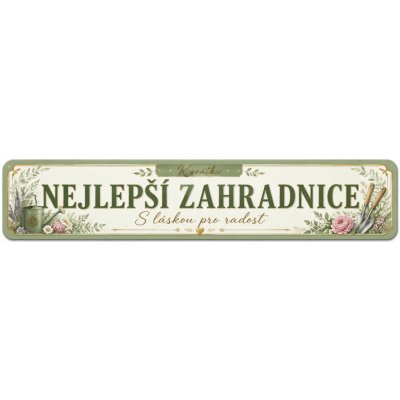 Bezvadary.cz | Dekorativní cedulka pro zahradnici s vlastním textem 20x4,2 cm / PVC plast 3mm / bez přísavek zd10 – Hledejceny.cz