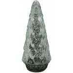 Clayre & Eef Stříbrný skleněný dekorační svítící stromek LED Tree Ø 11*24 cm – Hledejceny.cz
