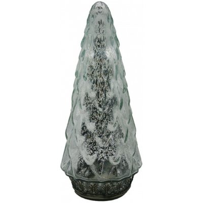 Clayre & Eef Stříbrný skleněný dekorační svítící stromek LED Tree Ø 11*24 cm – Hledejceny.cz