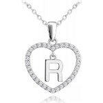 Minet Stříbrný písmeno v srdíčku R se zirkony JMAS900RSN45 – Sleviste.cz