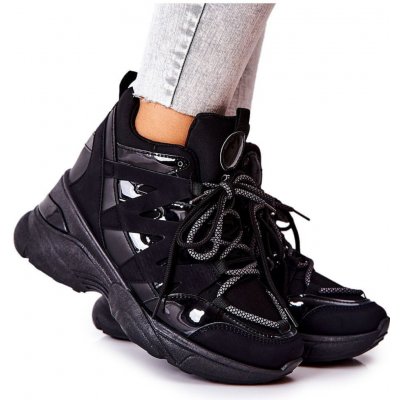 Hesane sportovní boty na podpatku černé