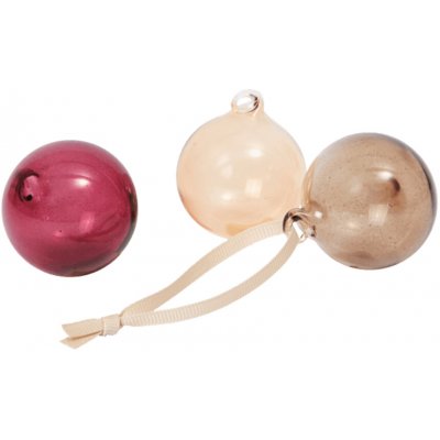 Skleněné vánoční ozdoby S Roseate Translucent ferm LIVING – Zboží Dáma