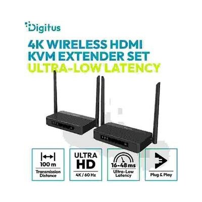DIGITUS 4K/60Hz Wireless HDMI KVM Extender Set, 100m, black (DS-55360) – Zboží Živě