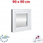 Okna Hned Plastové okno 90 x 90 cm (900 x 900 mm) bílé otevíravé i sklopné pravé – HobbyKompas.cz