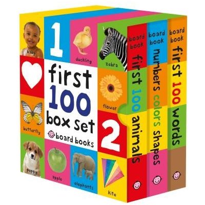 First 100 Board Book Box Set 3 Books Priddy Roger Pevná vazba