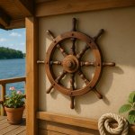 Dřevěné kormidlo Garth 80 cm, rustikální dekorace – Zboží Dáma