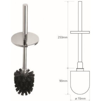 Bemeta Omega Náhradní WC kartáč s rukojetí a krytkou pro 102313067 vrut + černý kartáč 131567054