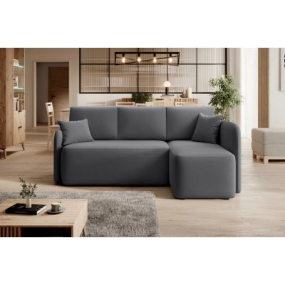 Textilomanie Tmavě šedá rohová sedací souprava HADSON Varianta: Pravý roh – Zboží Dáma