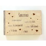 MAJADESIGN Dřevěné fotoalbum PRO MIMINKO se srdíčky – Zboží Živě